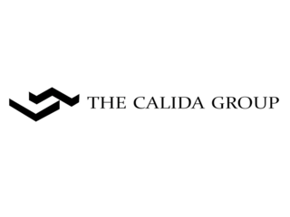 Stylized logo featuring wavy lines and the text "THE CALIDA GROUP" in a modern font, emphasizing elegance and brand identity.